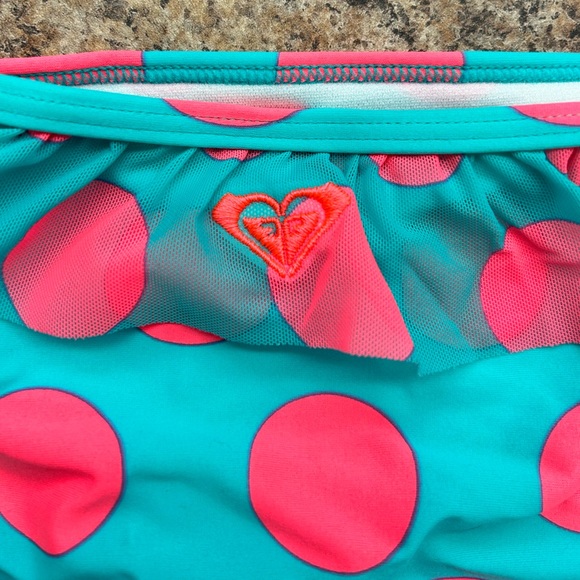 Roxy Bikini Bottoms, Pink/Blue with Ruffle, Size M NWOT - Picture 2 of 5